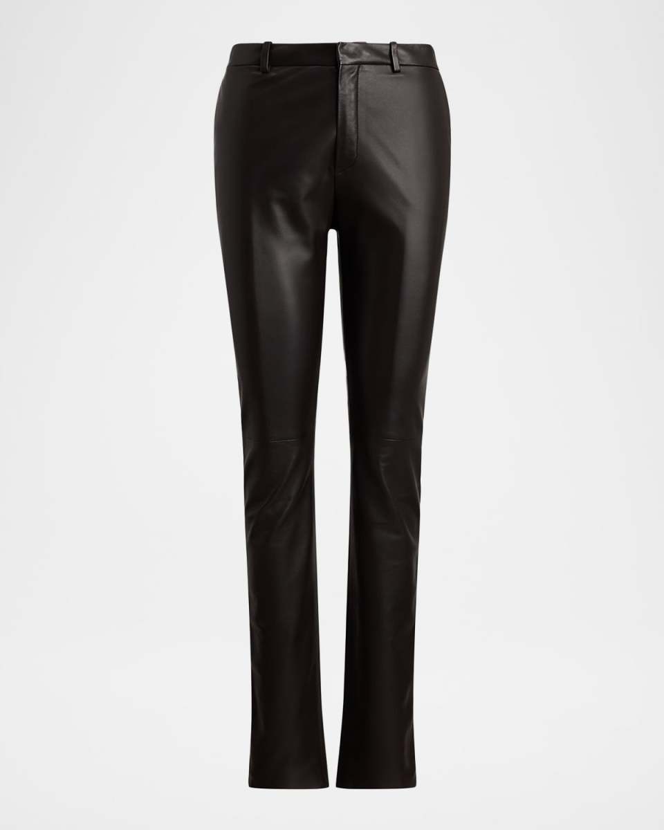Richie Slim-Leg Leather Pants